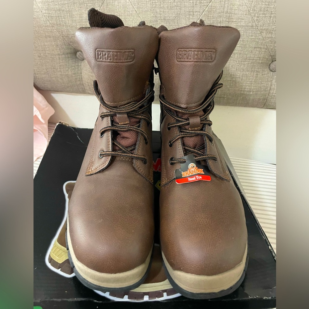 NWT Mens Size 11 Brahma Vertex Steel Toe ASTM F 2413-18 Work Boot Tall Brown
